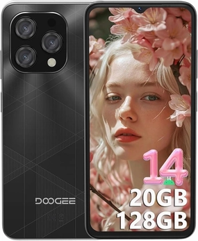 DOOGEE N55 Plus Android 14 Unlocked Cell Phone with 20GB 128GB/TF 1TB(2025), 6.56" 90Hz Unlocked Phones with 5150mAh, Dual Camera, Dual SIM 4G Unlocked Smartphones with Face ID/OTG(Elegant Black)