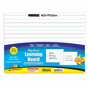 Double Sided Dry Erase Lap Board 9" X 12" w/ Marker
