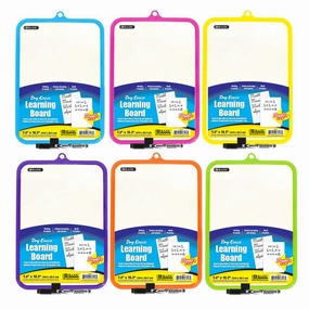 Double Sided Dry Erase Learning Board 7.4" X 10.3" w/ Marker