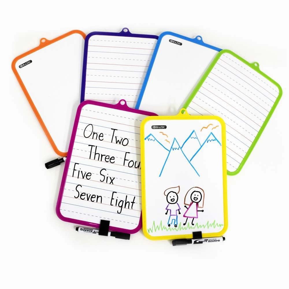 Double Sided Dry Erase Learning Board 7.4" X 10.3" w/ Marker