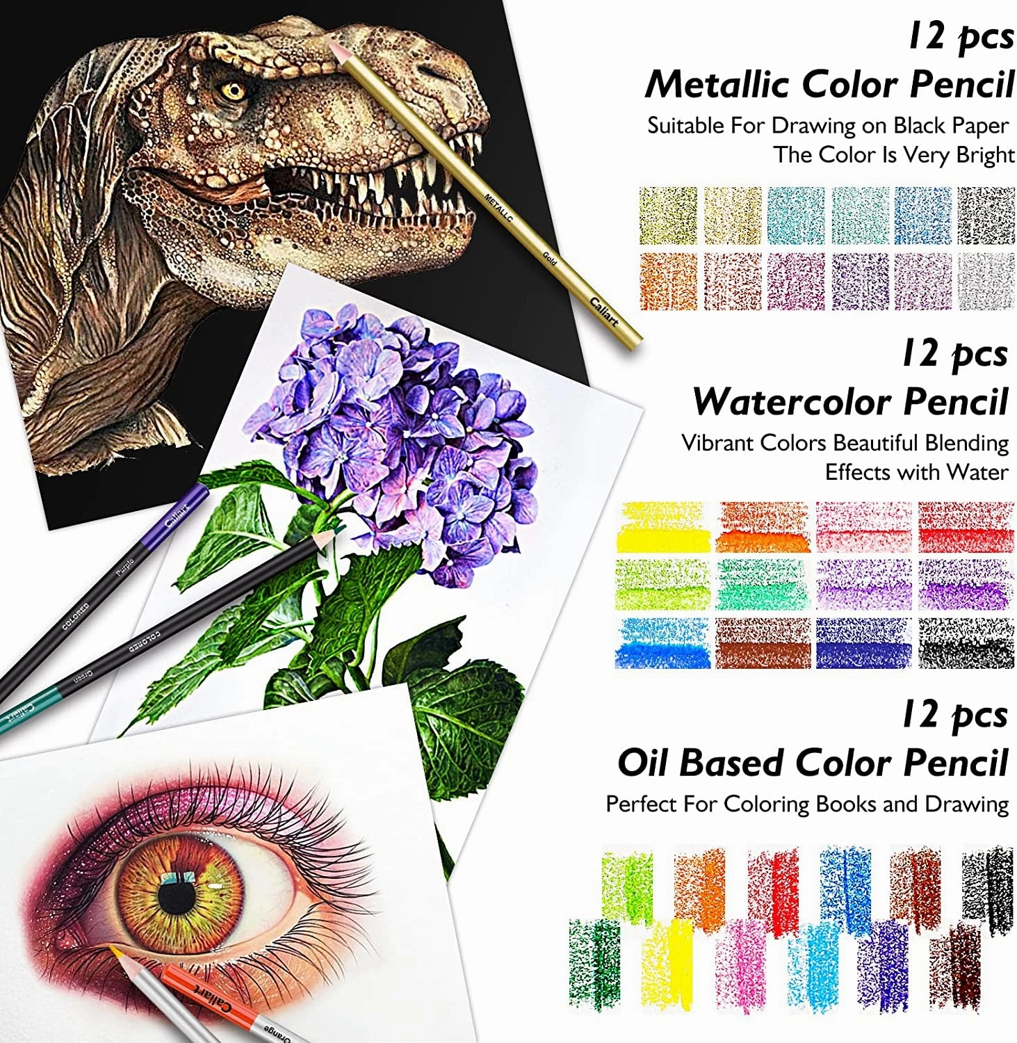 Drawing Supplies, Art Set Sketching Kit with 100 Sheets 3-Color Sketch Book, Graphite Colored Charcoal Watercolor & Metallic Pencils, Gifts for Artists Adults Teens Kids, 176PCS