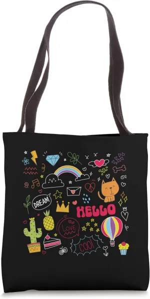 Dream Love Hello Visual Drawing Doodle Art Tote Bag