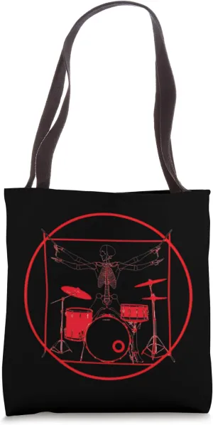 Drummer Da Vinci Drums Drawing Present for Music Fans Tote Bag