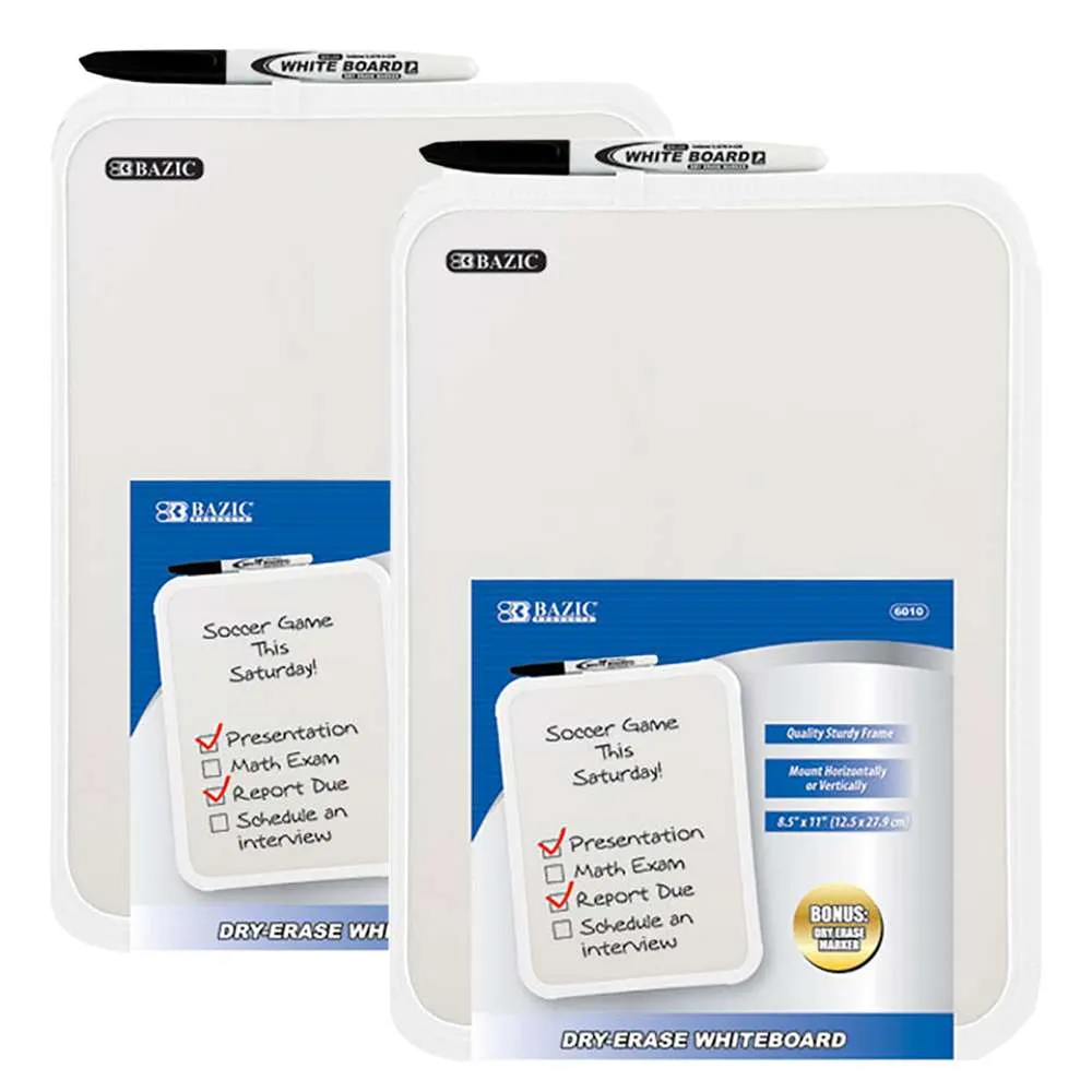 Dry Erase Board 8.5" X 11" w/ Marker