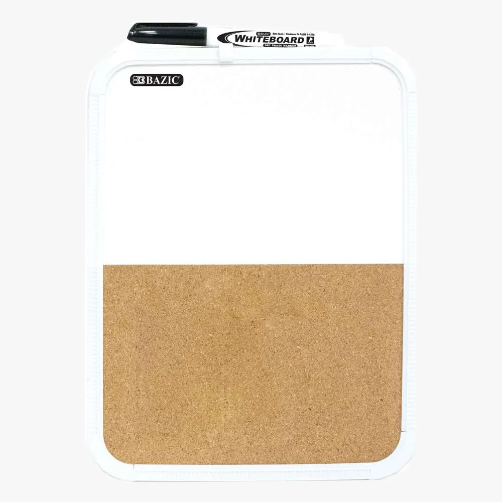 Dry Erase / Cork Combo Board 8.5" X 11" w/ Marker