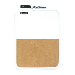 Dry Erase / Cork Combo Board 8.5" X 11" w/ Marker