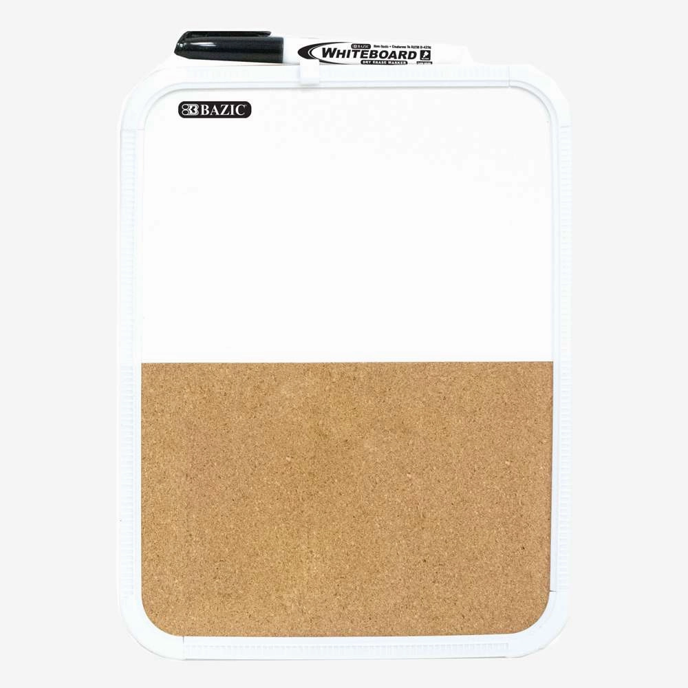 Dry Erase / Cork Combo Board 8.5" X 11" w/ Marker