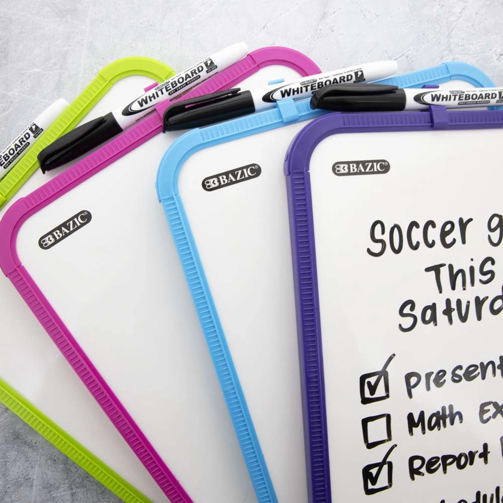 Dry Erase Board 8.5" X 11" w/ Marker - Asst. Color