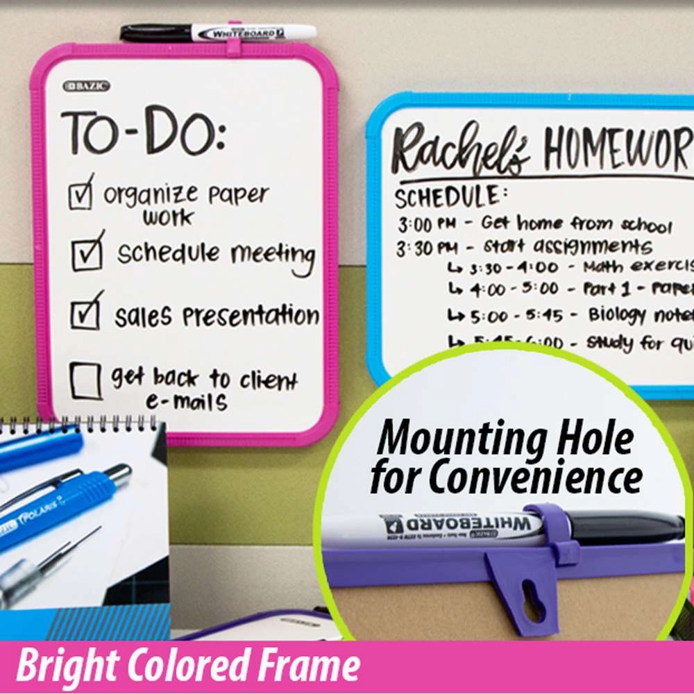 Dry Erase Board 8.5" X 11" w/ Marker - Asst. Color