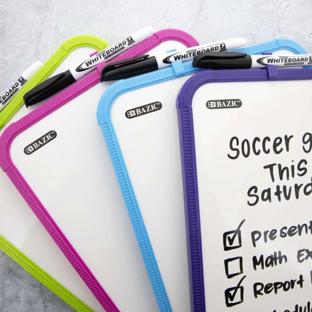 Dry Erase Board 8.5" X 11" w/ Marker - Asst. Color