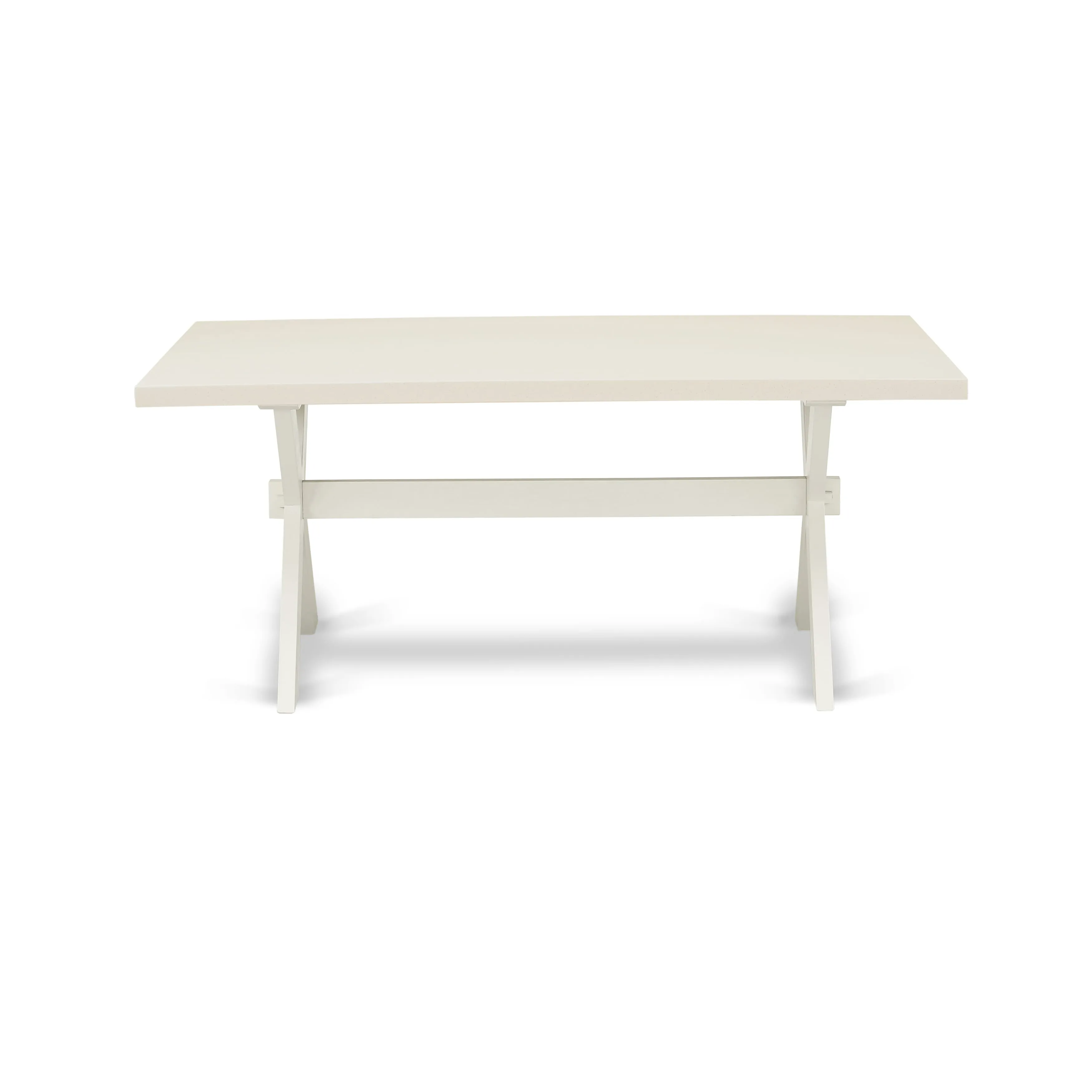 East West Furniture X027EN206-9 9 Piece Dining Table Set Includes a Rectangle Dining Room Table with X-Legs and 8 Dark Shitake Linen Fabric Upholstered Chairs