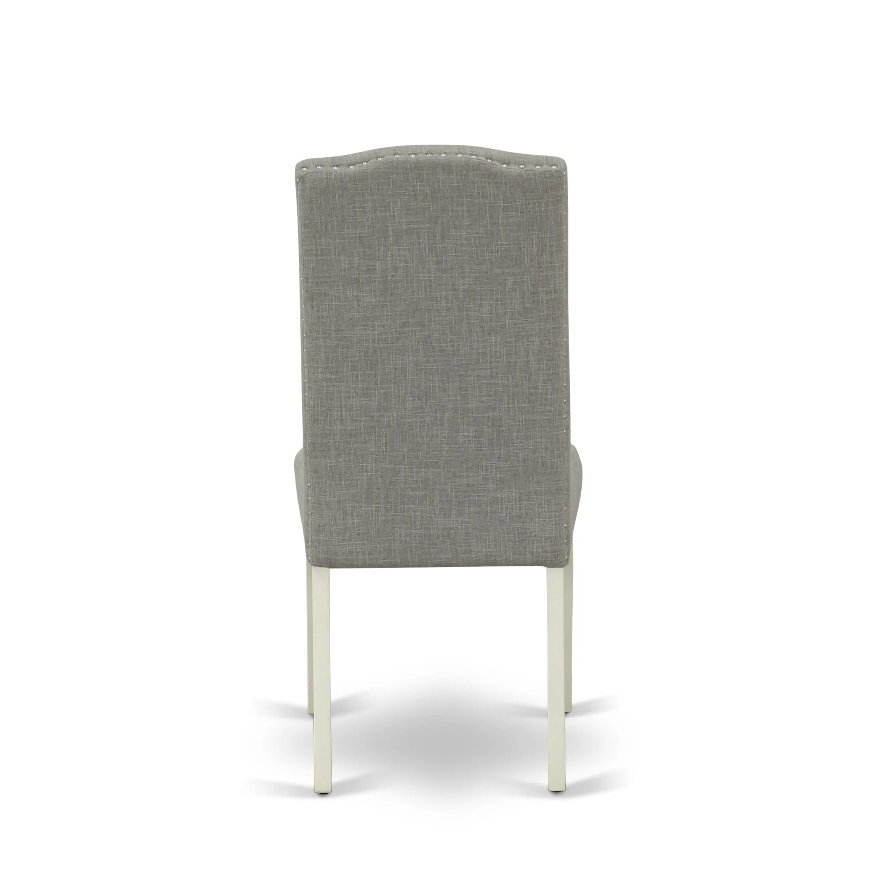 East West Furniture X027EN206-9 9 Piece Dining Table Set Includes a Rectangle Dining Room Table with X-Legs and 8 Dark Shitake Linen Fabric Upholstered Chairs