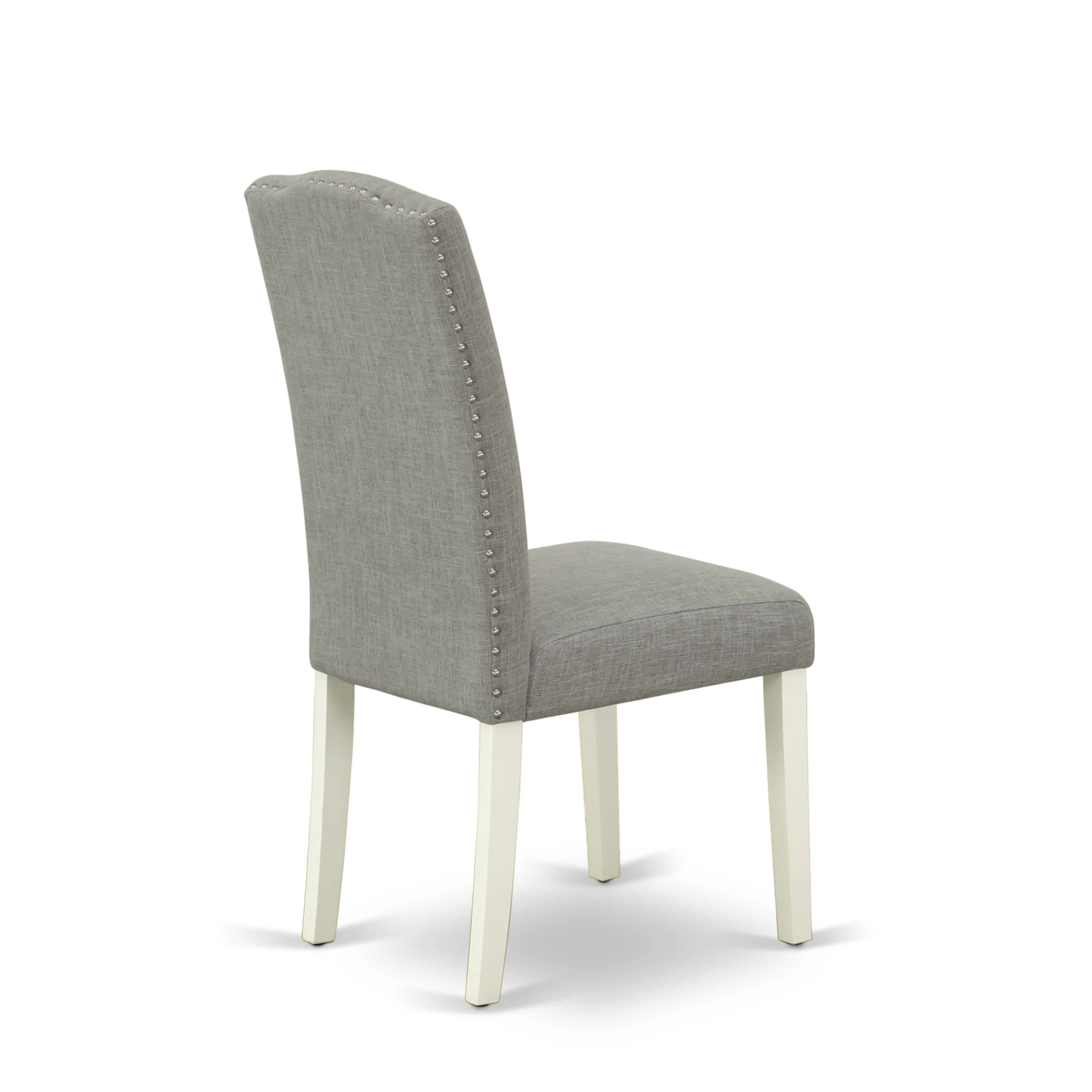 East West Furniture X027EN206-9 9 Piece Dining Table Set Includes a Rectangle Dining Room Table with X-Legs and 8 Dark Shitake Linen Fabric Upholstered Chairs