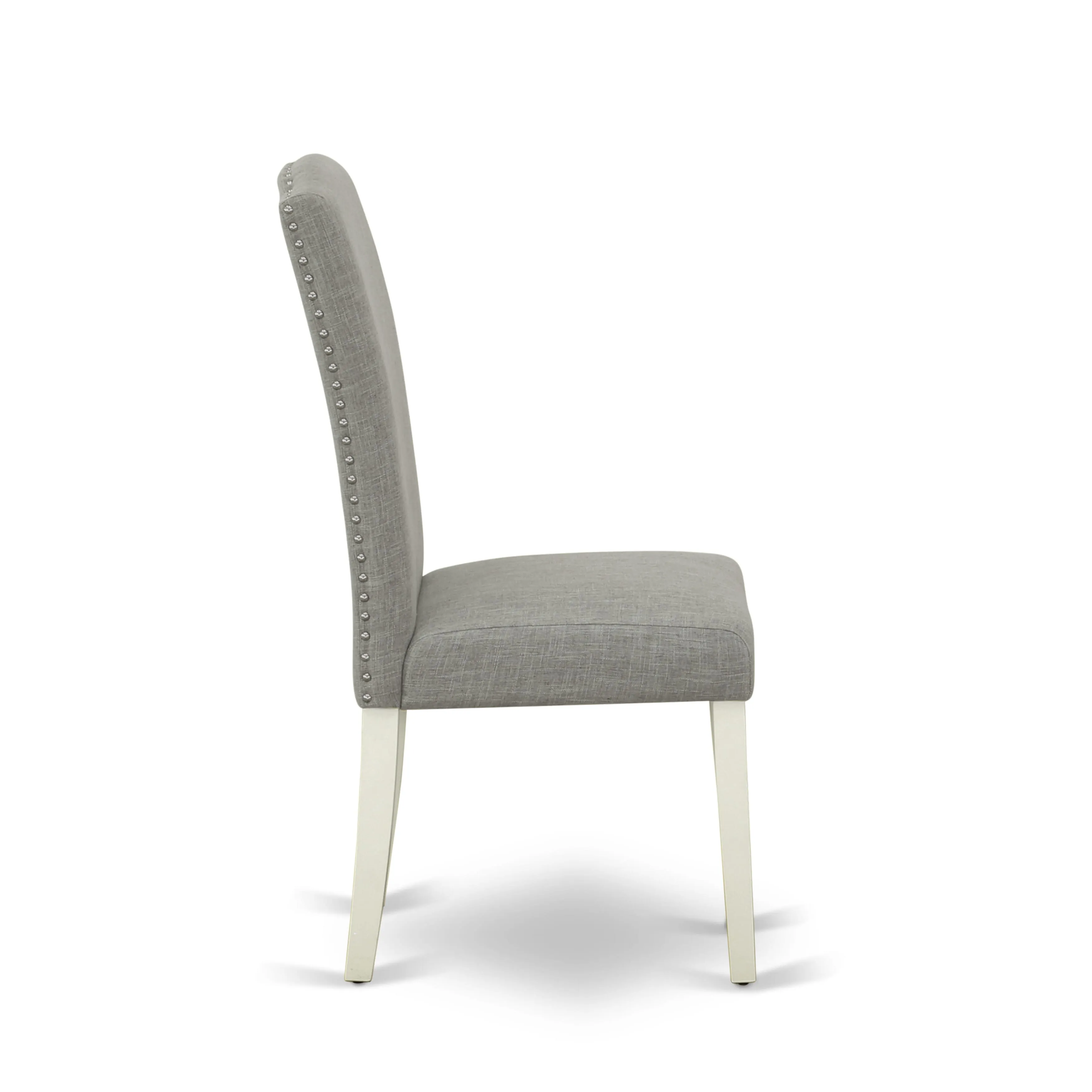 East West Furniture X027EN206-9 9 Piece Dining Table Set Includes a Rectangle Dining Room Table with X-Legs and 8 Dark Shitake Linen Fabric Upholstered Chairs