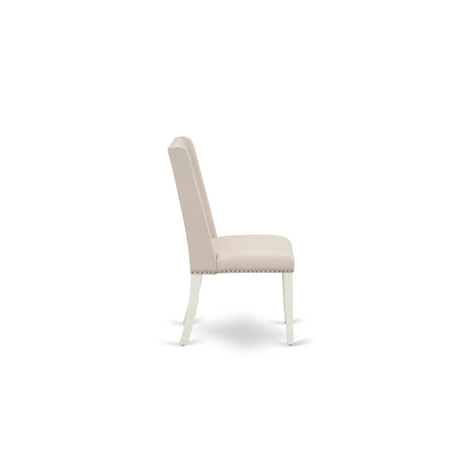 East West Furniture X077FL201-9 9 Piece Kitchen Table Set Includes a Rectangle Dining Table with X-Legs and 8 Cream Linen Fabric Parson Dining Room Chairs, 40x72 Inch, Multi-Color