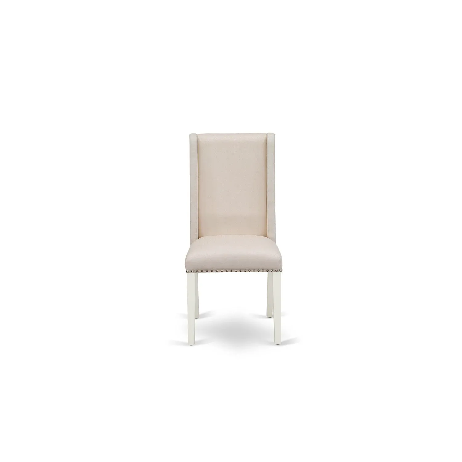 East West Furniture X077FL201-9 9 Piece Kitchen Table Set Includes a Rectangle Dining Table with X-Legs and 8 Cream Linen Fabric Parson Dining Room Chairs, 40x72 Inch, Multi-Color