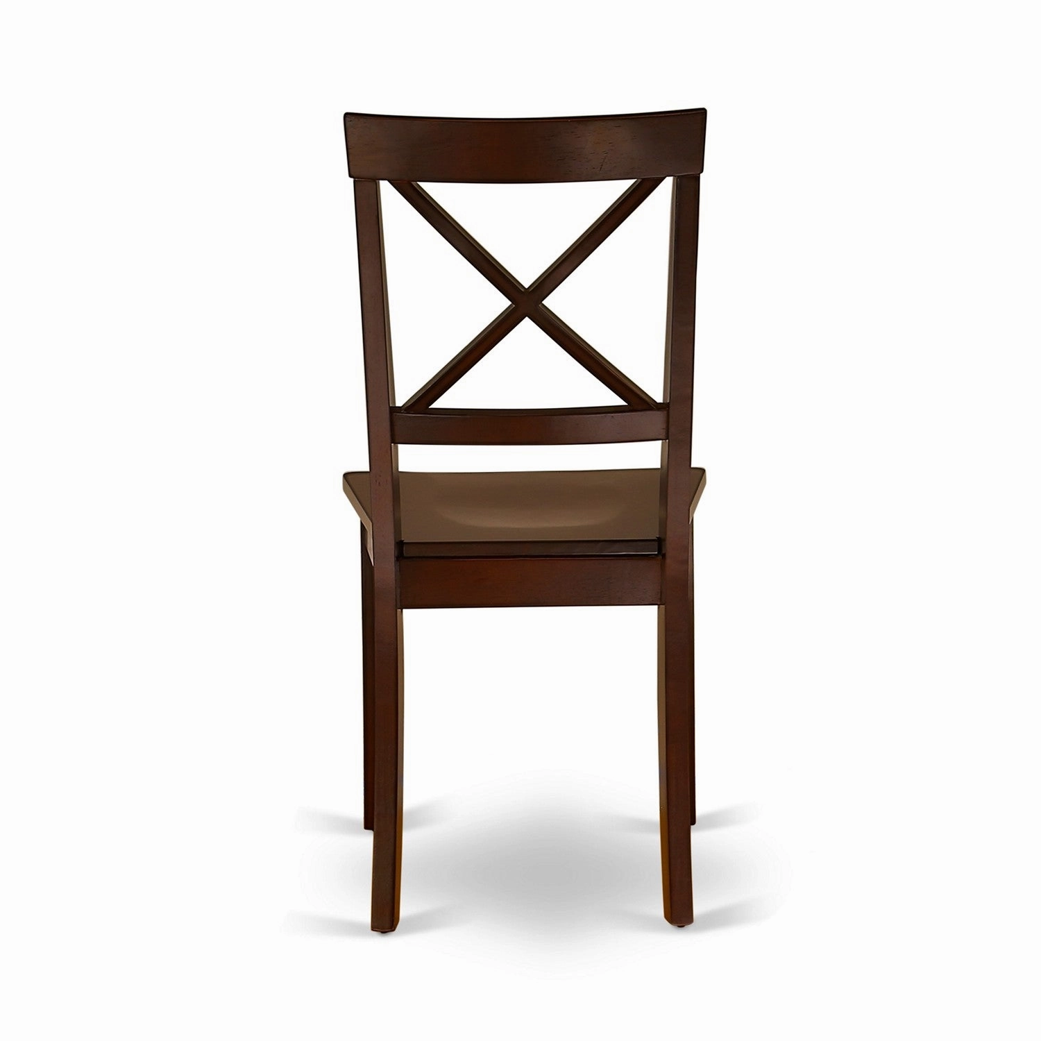 East West Furniture HLBO3-MAH-W 3 Piece Dining Room Furniture Set Contains a Round Kitchen Table with Pedestal and 2 Dining Chairs, 42x42 Inch, Mahogany