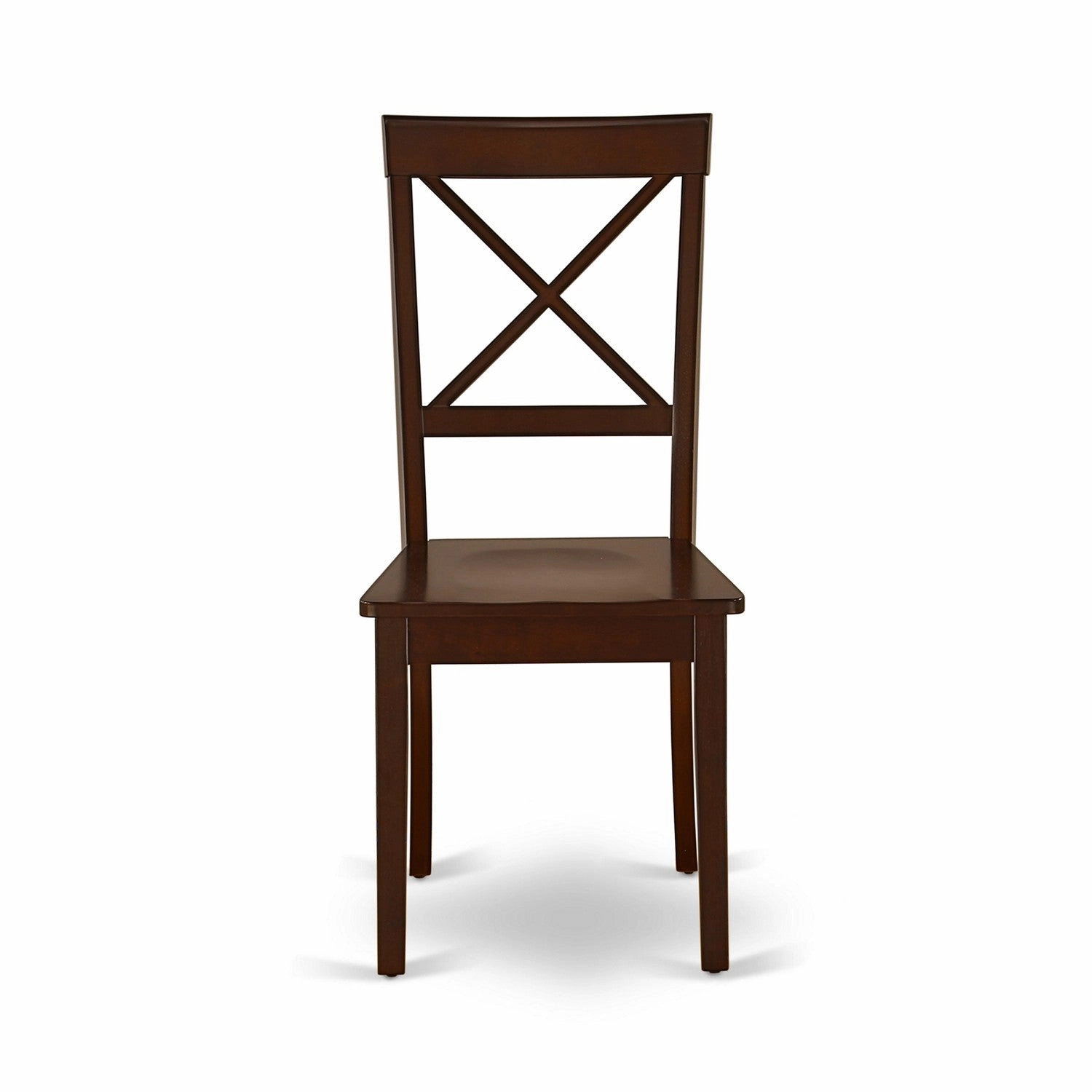 East West Furniture HLBO3-MAH-W 3 Piece Dining Room Furniture Set Contains a Round Kitchen Table with Pedestal and 2 Dining Chairs, 42x42 Inch, Mahogany