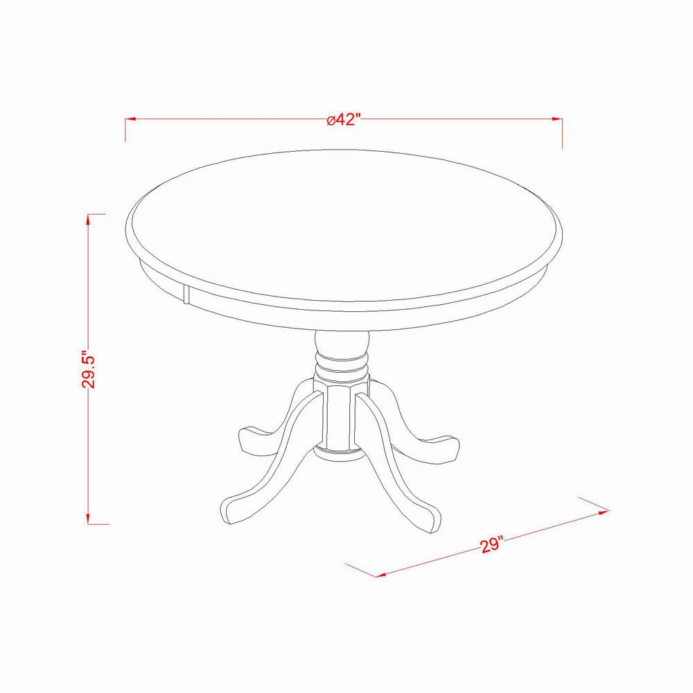 East West Furniture HLCA3-MAH-LC 3 Piece Kitchen Table Set for Small Spaces Contains a Round Dining Room Table with Pedestal and 2 Faux Leather Upholstered Chairs, 42x42 Inch, Mahogany
