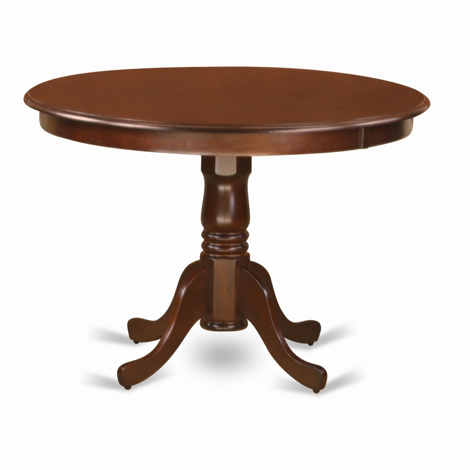 East West Furniture HLCA3-MAH-LC 3 Piece Kitchen Table Set for Small Spaces Contains a Round Dining Room Table with Pedestal and 2 Faux Leather Upholstered Chairs, 42x42 Inch, Mahogany