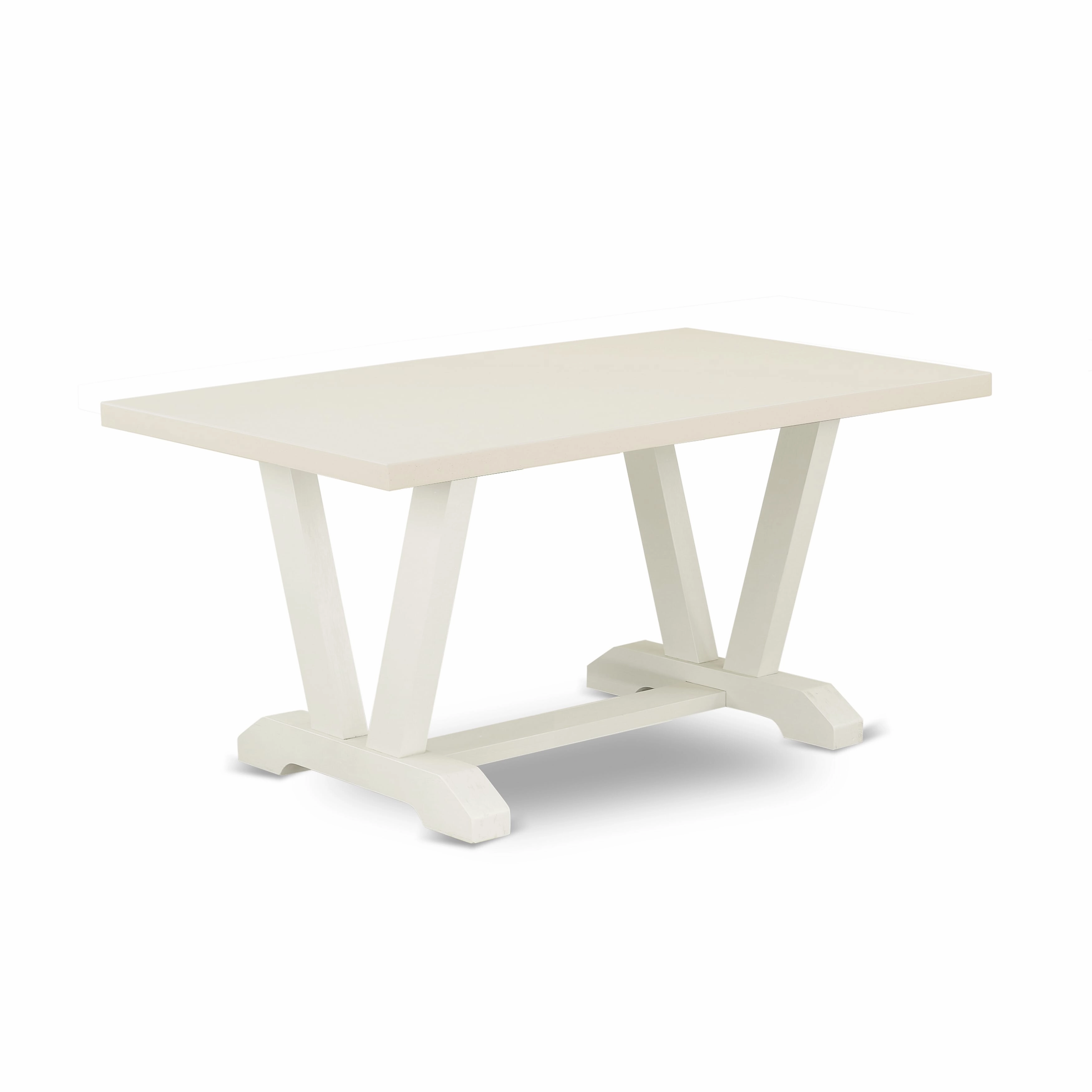East West Furniture V026Ba201-7 - 7-Piece Kitchen Set - 6 Kitchen Parson Chair and a Dinner Table Hardwood Frame
