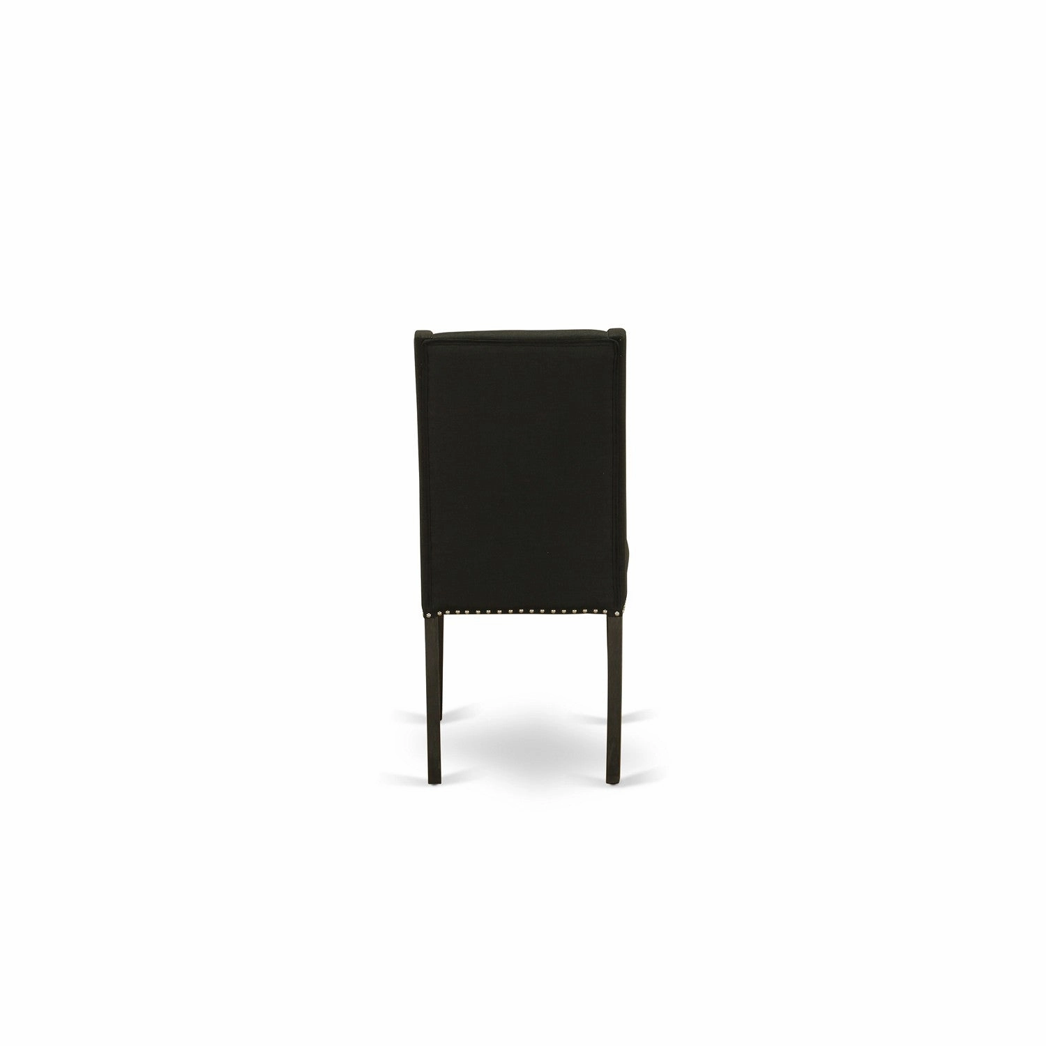 East West Furniture V676FL624-7 7 Piece Kitchen Table Set Consist of a Rectangle Dining Table with V-Legs and 6 Black Linen Fabric Parson Dining Room Chairs, 36x60 Inch, Multi-Color