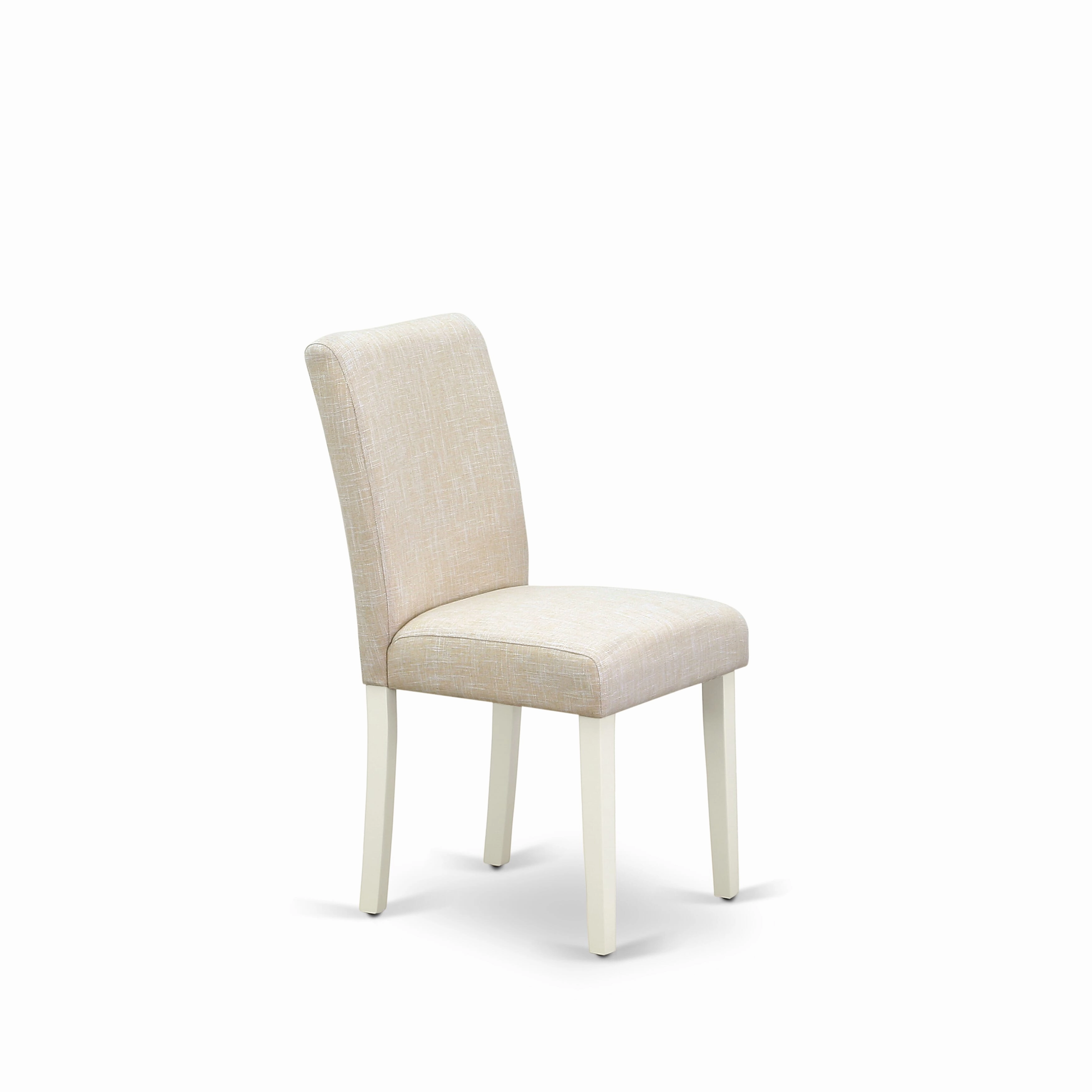 East West Furniture X026AB202-7 7 Piece Dining Room Furniture Set Consist of a Rectangle Dining Table with X-Legs and 6 Light Beige Linen Fabric Upholstered Chairs