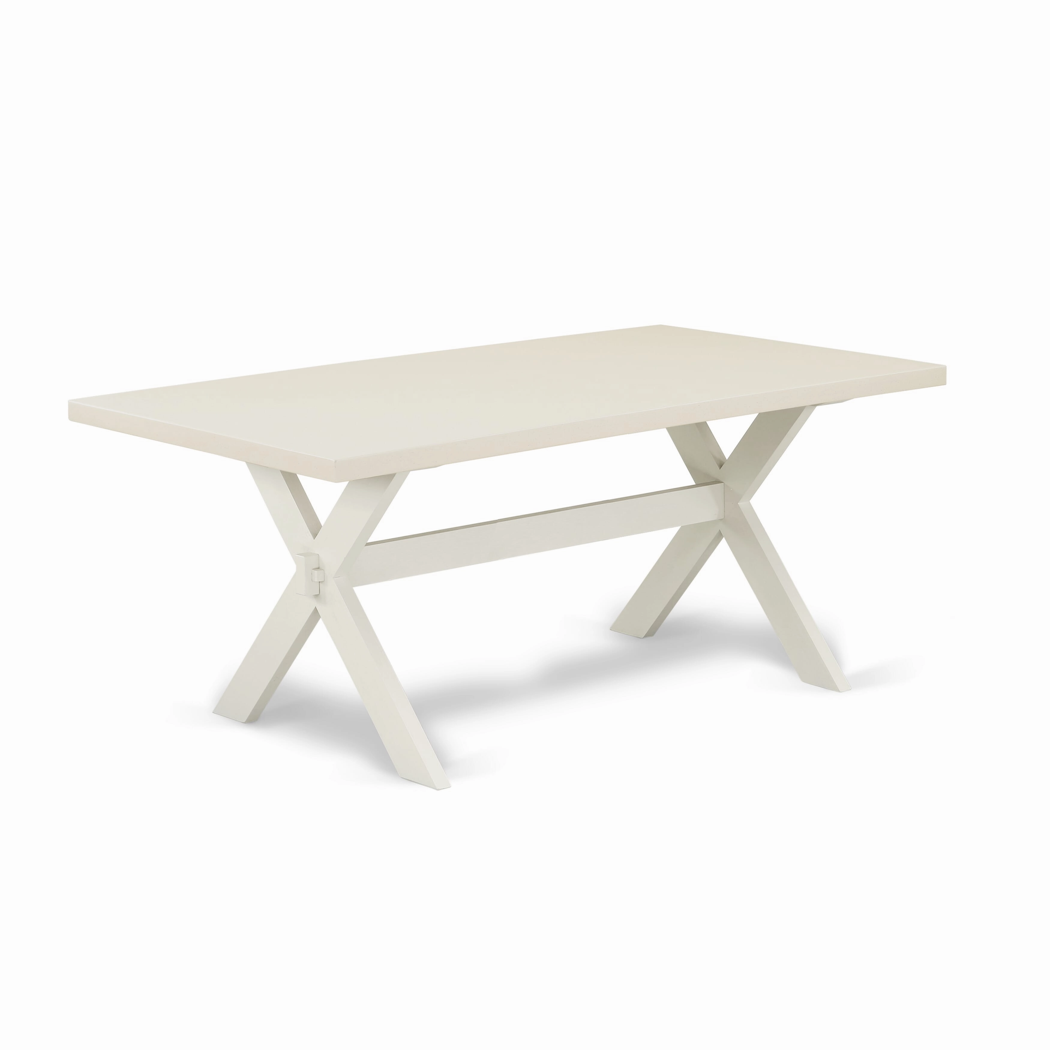 East West Furniture X027EL207-9 9 Piece Kitchen Table & Chairs Set Includes a Rectangle Dining Room Table with X-Legs and 8 Gray Linen Fabric Parson Dining Chairs
