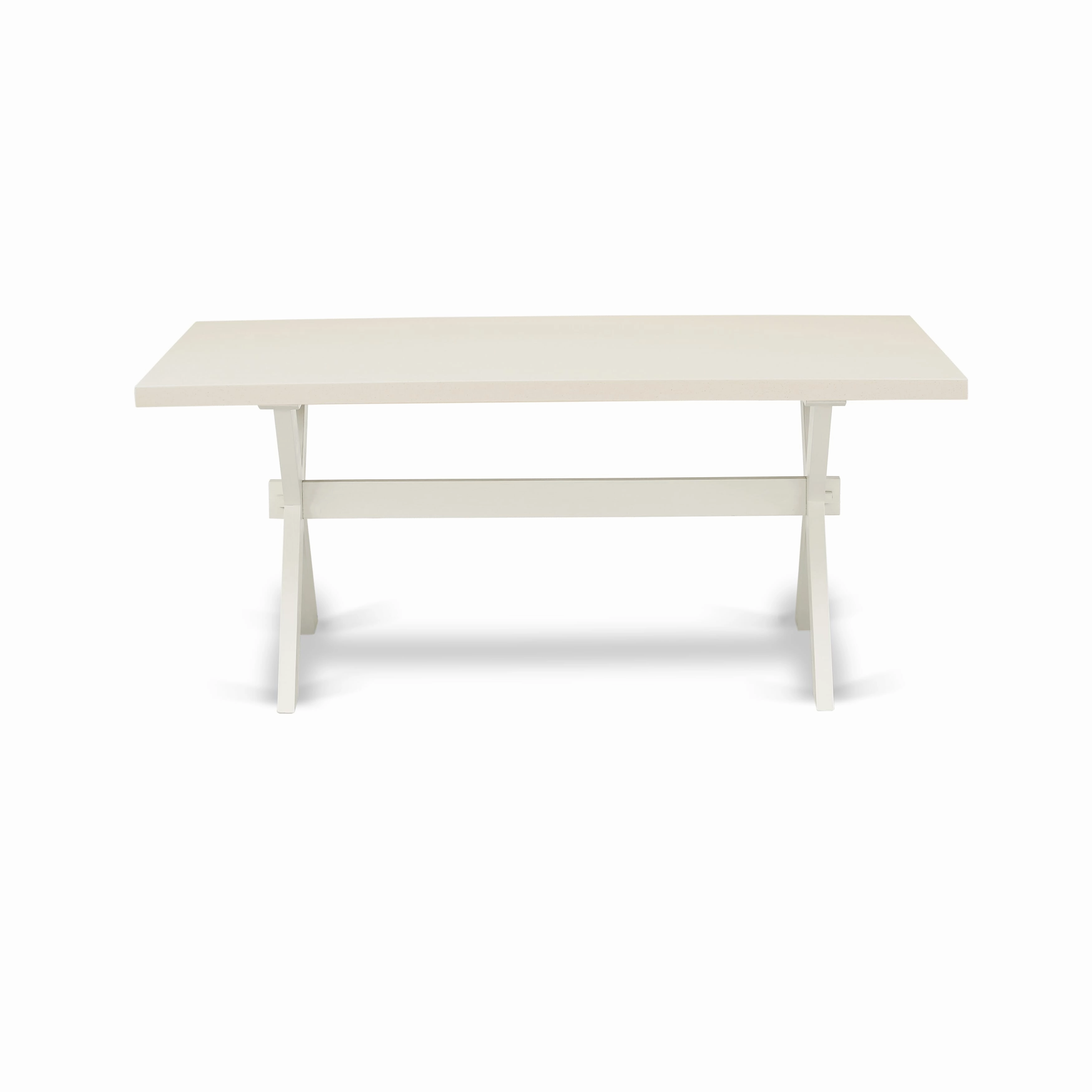 East West Furniture X027EL207-9 9 Piece Kitchen Table & Chairs Set Includes a Rectangle Dining Room Table with X-Legs and 8 Gray Linen Fabric Parson Dining Chairs