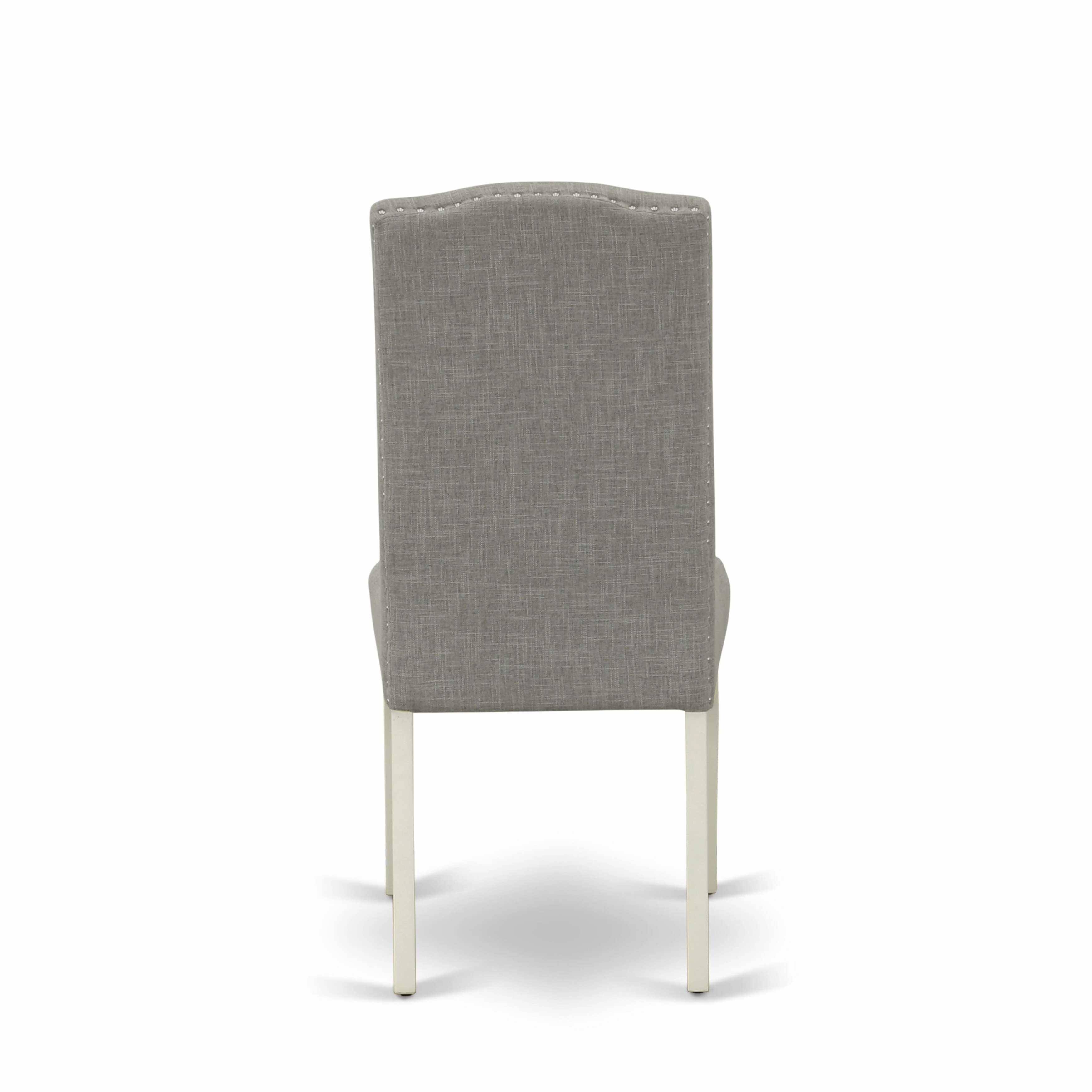 East West Furniture X027EN206-7 7 Piece Dining Room Furniture Set Consist of a Rectangle Dining Table with X-Legs and 6 Dark Shitake Linen Fabric Parsons Chairs