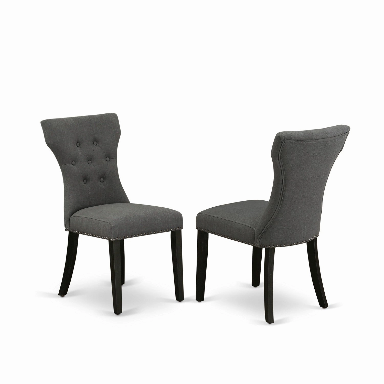 East West Furniture X677GA650-7 7 Piece Dinette Set Consist of a Rectangle Dining Table with X-Legs and 6 Dark Gotham Linen Fabric Parson Dining Room Chairs, 40x72 Inch, Multi-Color