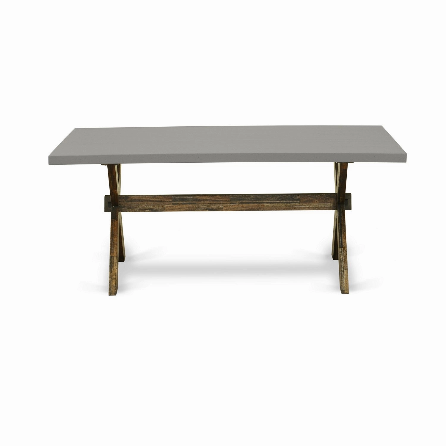 East West Furniture X797GA740-9 9 Piece Dining Room Furniture Set Includes a Rectangle Dining Table with X-Legs and 8 Dahlia Linen Fabric Parsons Chairs, 40x72 Inch, Multi-Color