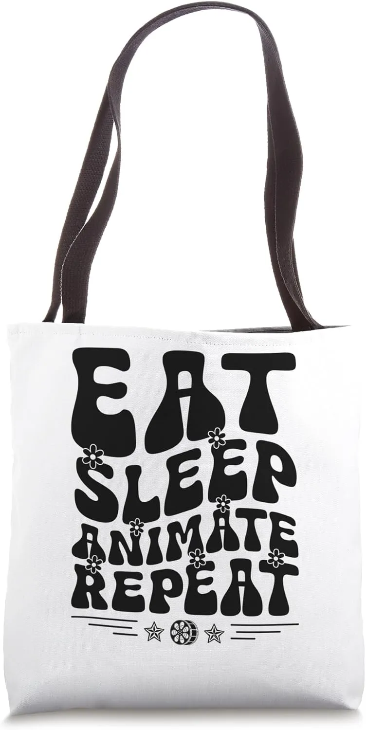 Eat Sleep Animate Repeat Animation Draw Sketch Animate Tote Bag