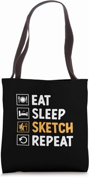 Eat Sleep Sketch Animation Draw Sketch Animate Storytelling Tote Bag