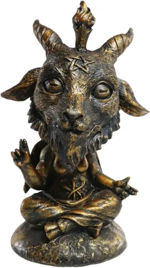 Ebros Whimsical Sabbatic Goat of Mendes Samael Lilith Baphomet Bobblehead Figurine LaVeyan Baphomet Worship The Caduceus Symbol Bobble Heads