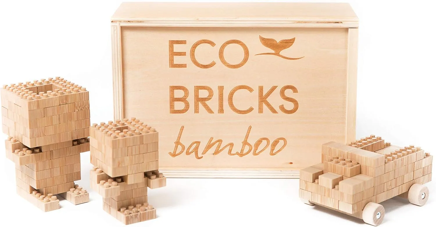Eco-Bricks 90 Piece Bamboo Wood Block Set