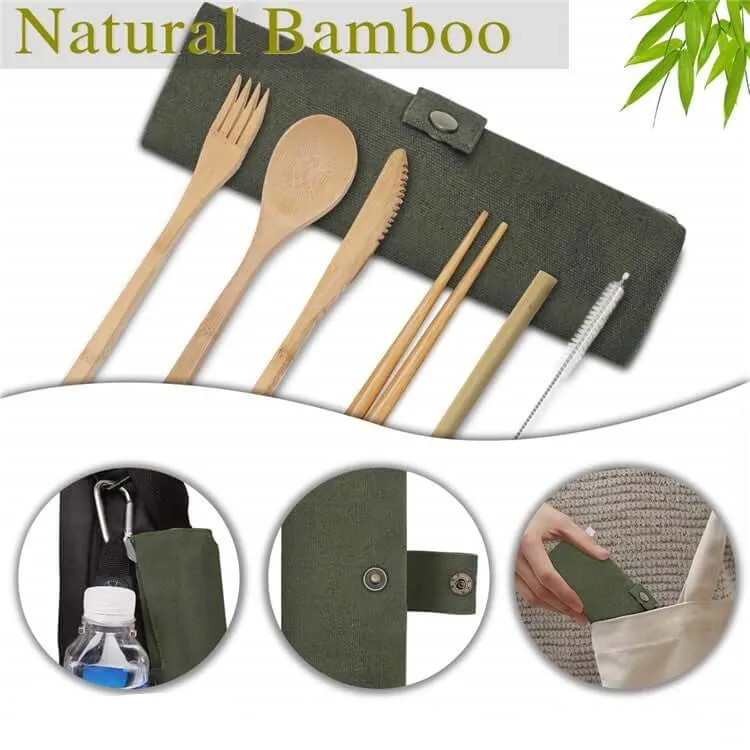 Eco-friendly 6 Pieces Bamboo Cutlery Set
