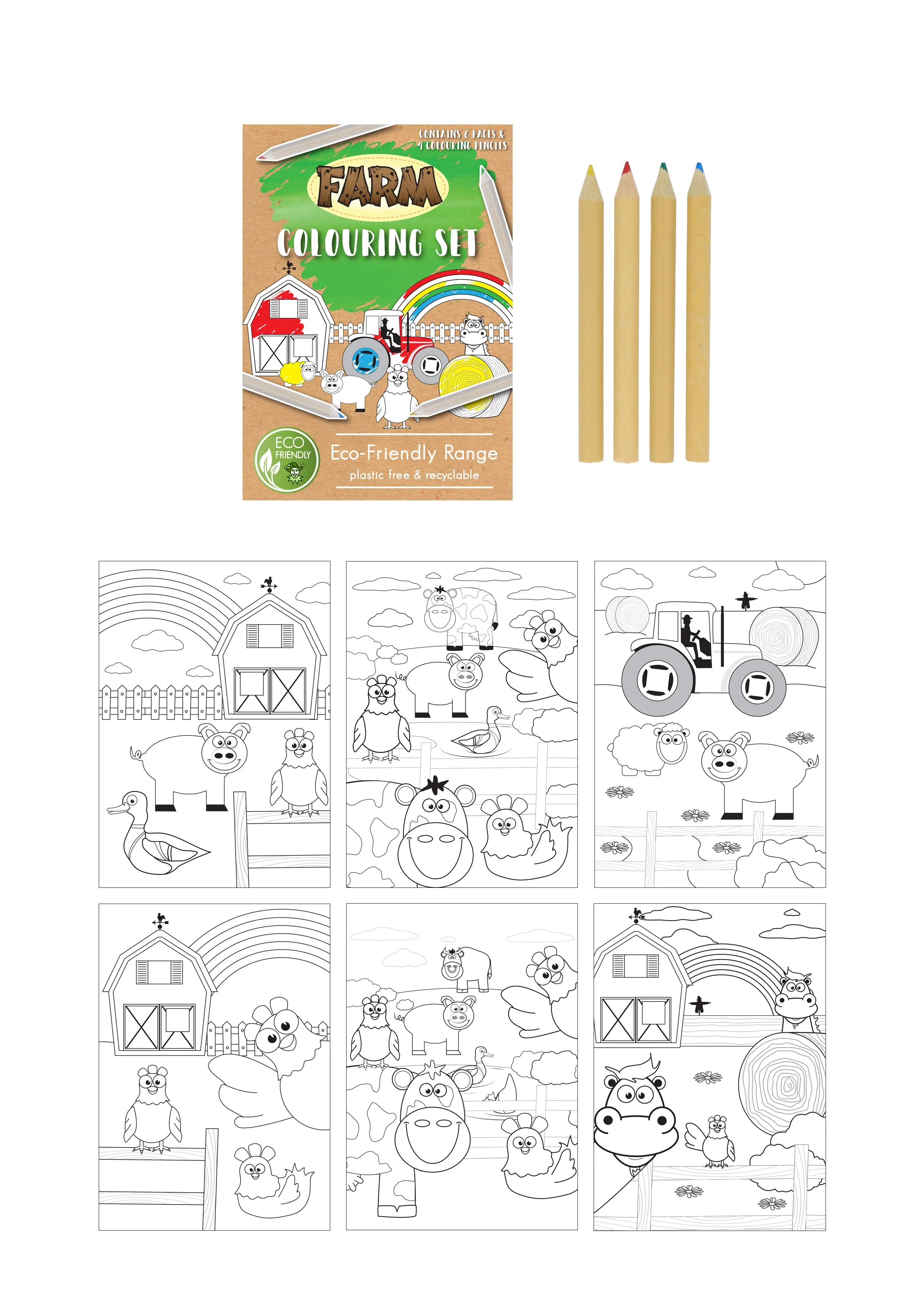 Eco Friendly Mini Farm Colouring Set