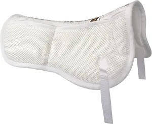 ECP Equine Comfort Products 3D Air Ride Half Pad, Adjustable Memory Foam Shims, Non-Slip Breathable Mesh, Thermoregulating Shock Absorption, Lightweight Compression Material, White