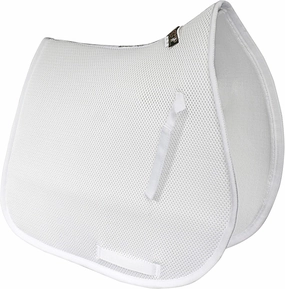 ECP Equine Comfort Products 3D Air Ride All-Purpose English Saddle Pad, Breathable Non-Slip Pad for Eventing, Jumping, Dressage, Trail Riding, Shock Absorbing, Lightweight, Durable, Full Size, White