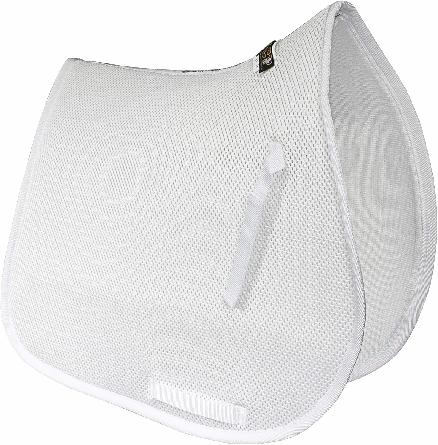 ECP Equine Comfort Products 3D Air Ride All-Purpose English Saddle Pad, Breathable Non-Slip Pad for Eventing, Jumping, Dressage, Trail Riding, Shock Absorbing, Lightweight, Durable, Full Size, White