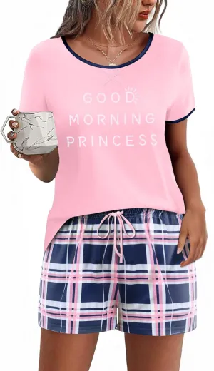 Ekouaer Women Pajama Set Casual Short Set