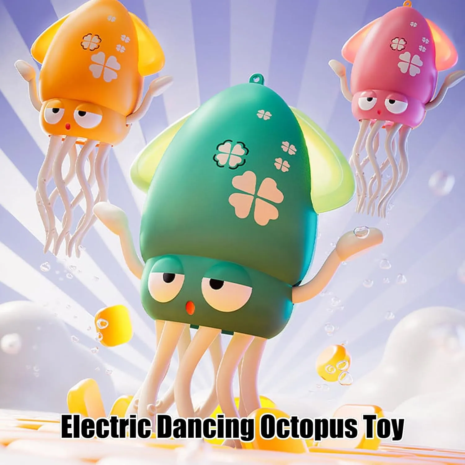 Electric Dancing Octopus Toy, Crawling Dancing Automatic Obstacle Avoidance Octopus Sensor Toy, with Led Lights & Music, Smart-tentacle Self-navigating Robotic Pet Toys for Indoor Cat Dog(Pink)