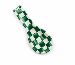 emerald check spoon rest