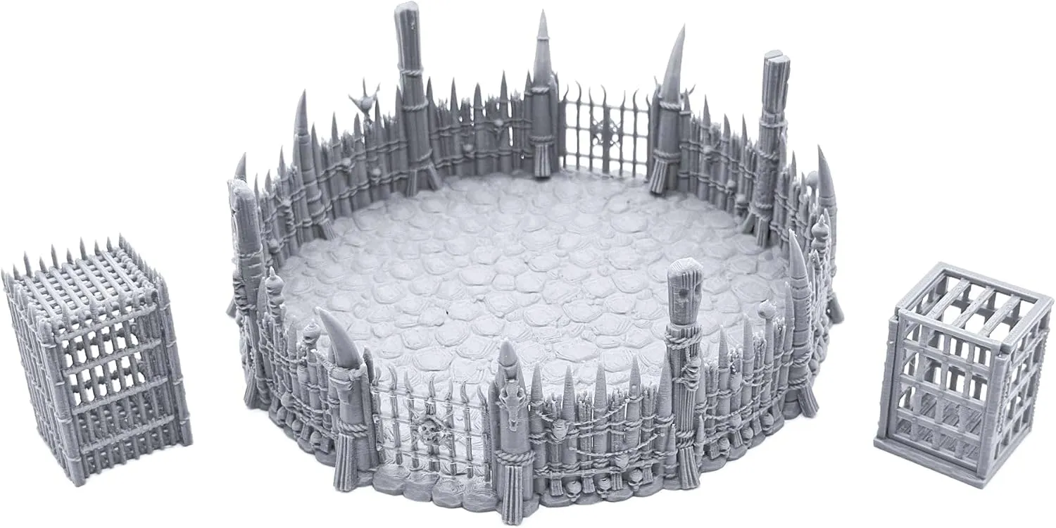 EnderToys Fighting Pit by Printable Scenery, 3D Printed Tabletop RPG Scenery and Wargame Terrain 28mm Miniatures