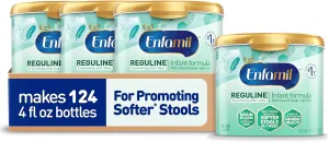 Enfamil Reguline Baby Formula, Milk-Based Infant Nutrition, Dual Prebiotics for Soft, Comfortable Stools within 1 Week of Use, Omega-3 DHA for Immune Support, Reusable Powder Tub, 78 Oz​