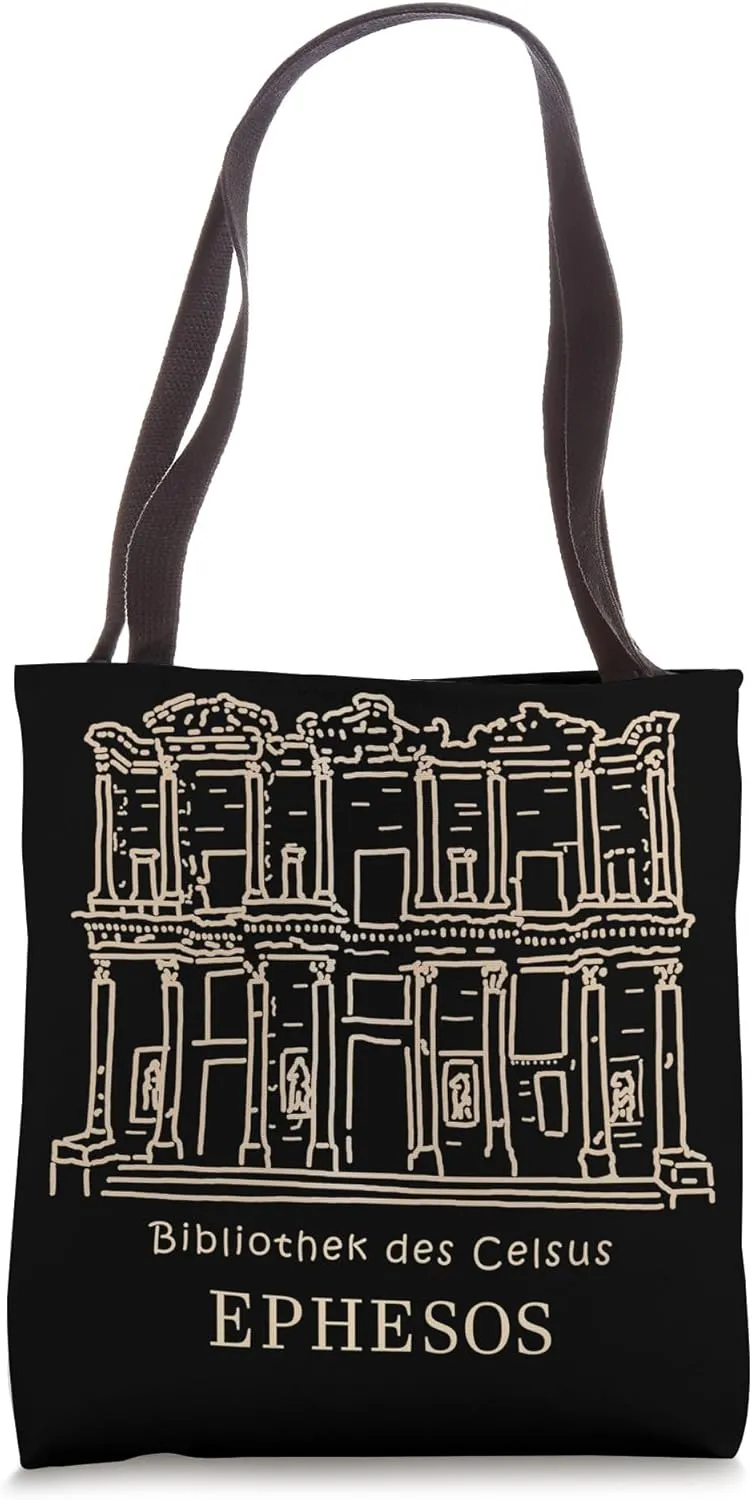 Ephesus, Selcuk, Turkey Drawing Celsus Library Tote Bag