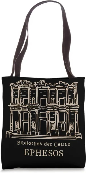 Ephesus, Selcuk, Turkey Drawing Celsus Library Tote Bag