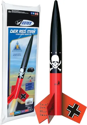 Estes 0651 Der Red Max Rocket-Building Kit, Intermediate Flying-Rocket-Model Kit for Ages 10 