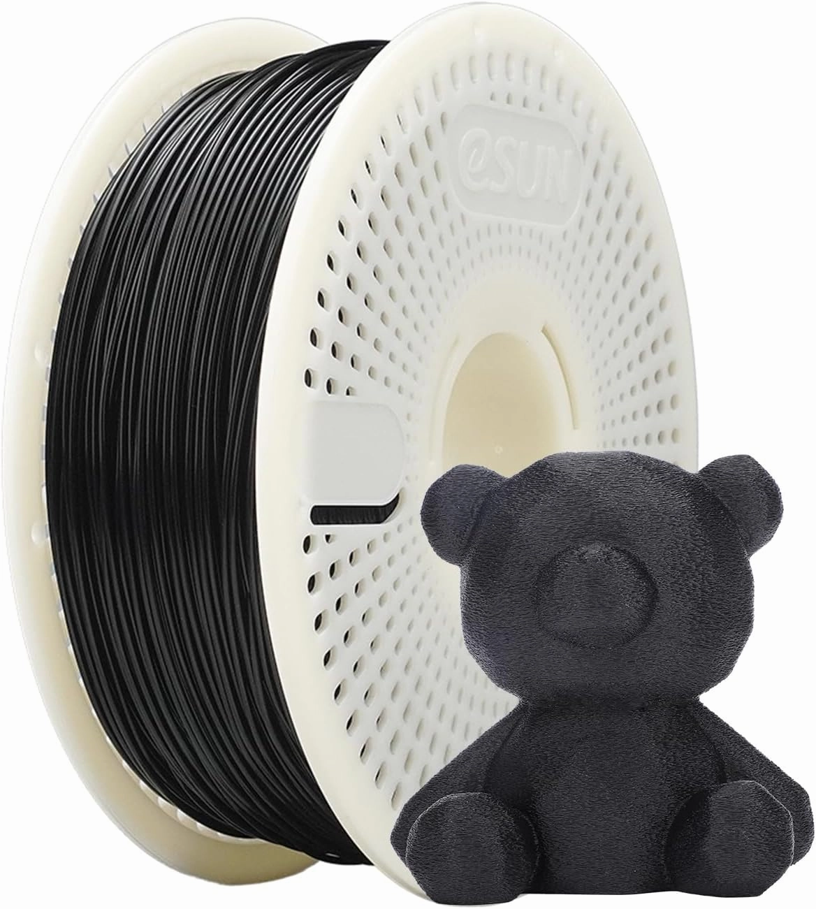 eSUN PLA  Refilament 1.75mm and Upgarded eSpool  Set, Reusable and Removable Filament Spool Replacement with 3D Printer Refill PLA Plus,Black